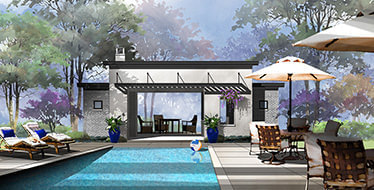 Thumbnail image for the pool/cabana being built at 4600 Pomona Rd in Dallas, TX